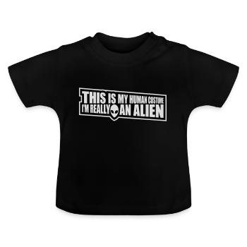 Citation extraterrestre de costume humain - T-shirt bio col rond Bébé - noir - Devant