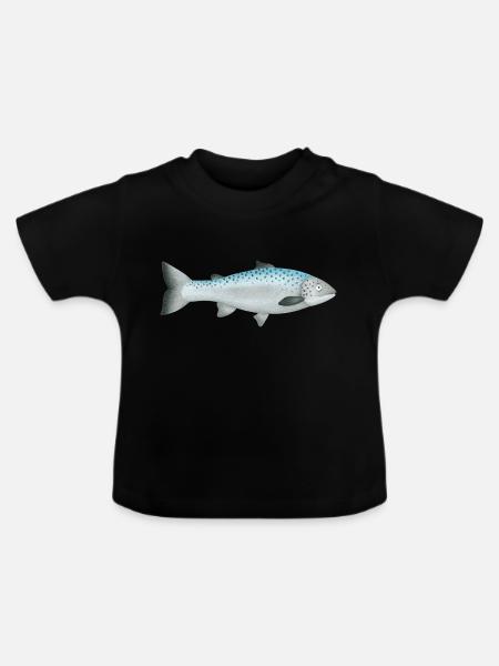 Lachs - Baby Bio-T-Shirt mit Rundhals - Schwarz