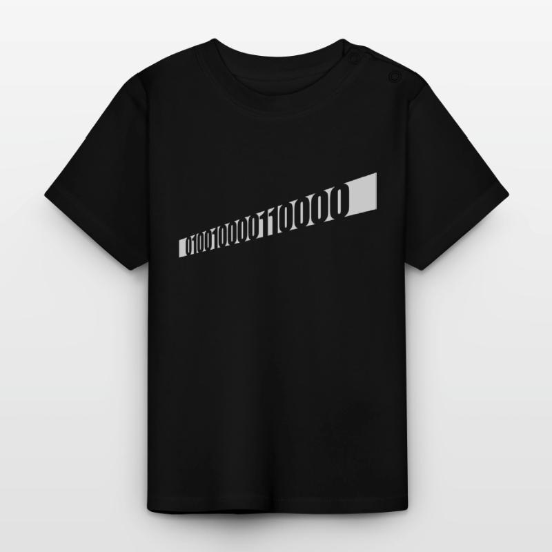 Binary Code Program Language Baby Organic T-Shirt with Round Neck