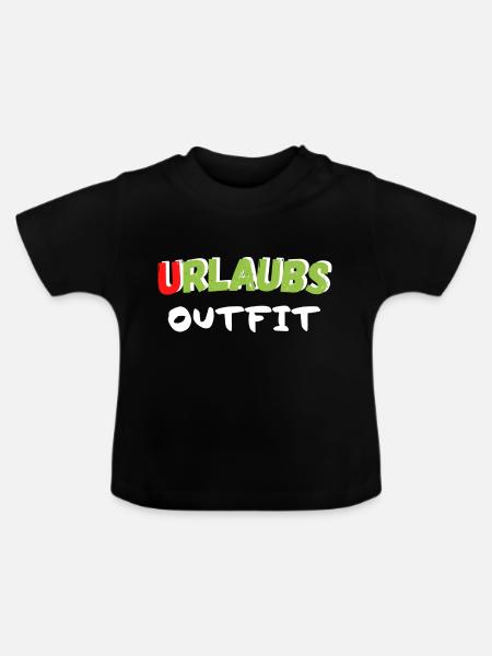 Urlaubs Outfit - Baby Bio-T-Shirt mit Rundhals - Schwarz