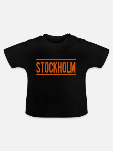 Stockholm - Baby Bio-T-Shirt mit Rundhals - Schwarz