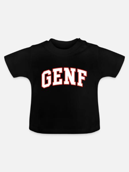Genf - Baby Bio-T-Shirt mit Rundhals - Schwarz