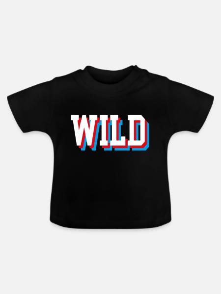 Wild Gliched - Baby Bio-T-Shirt mit Rundhals - Schwarz