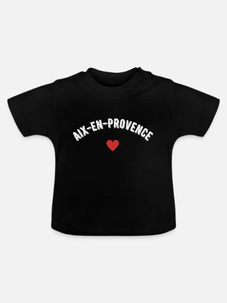 Aix en Provence - Baby Bio-T-Shirt mit Rundhals - Schwarz