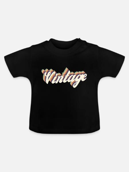 Weinlese - Baby Bio-T-Shirt mit Rundhals - Schwarz