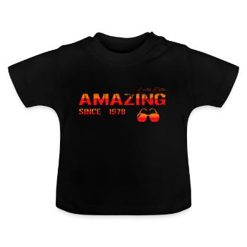 Amazing since 1978 - Baby Organic T-Shirt with Round Neck - black - Front