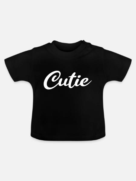Cutie in white - Baby Bio-T-Shirt mit Rundhals - Schwarz