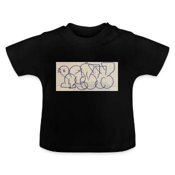 Throw Up auf T-Shirt - Baby Bio-T-Shirt mit Rundhals - Schwarz - Vorne