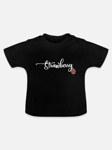 Strawberry - Baby Bio-T-Shirt mit Rundhals - Schwarz