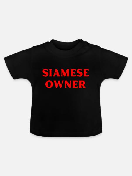 Siamkatze Katzenbesitzer Katze - Baby Bio-T-Shirt mit Rundhals - Schwarz
