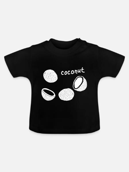 Kokosnuss - Baby Bio-T-Shirt mit Rundhals - Schwarz