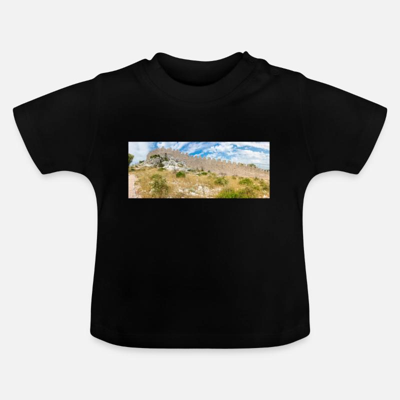 Le mur d’Oštrica (Bedem Grebastica) Croatie - T-shirt bio col rond Bébé - noir