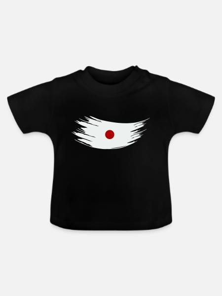 japan fahne - Baby Bio-T-Shirt mit Rundhals - Schwarz