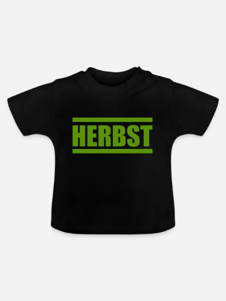 herbst - Baby Bio-T-Shirt mit Rundhals - Schwarz