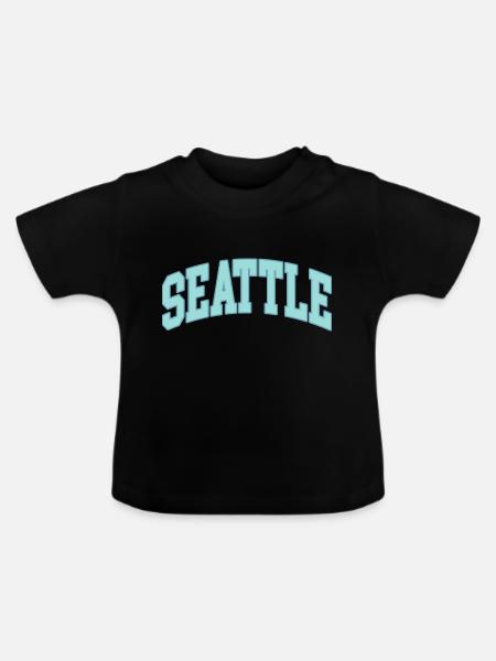 Seattle - Baby Bio-T-Shirt mit Rundhals - Schwarz