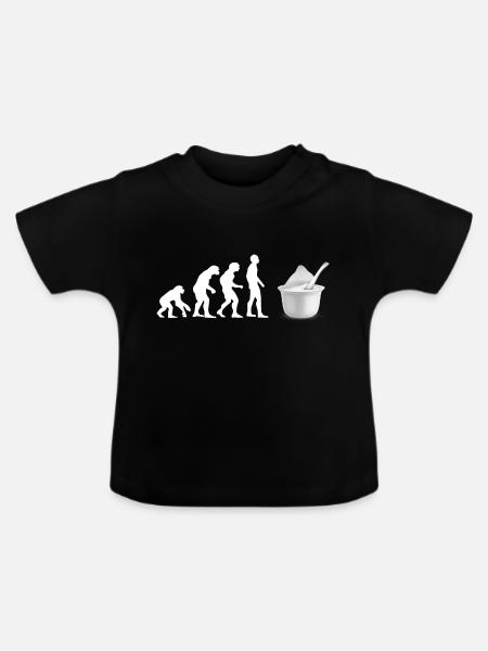 Joghurt Evolution - Baby Bio-T-Shirt mit Rundhals - Schwarz