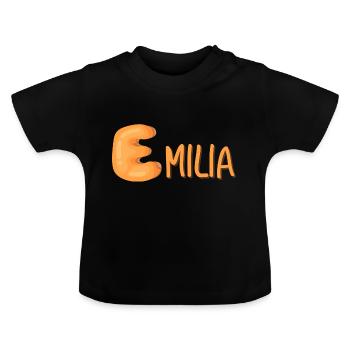 Emilia - Baby Bio-T-Shirt mit Rundhals - Schwarz - Vorne