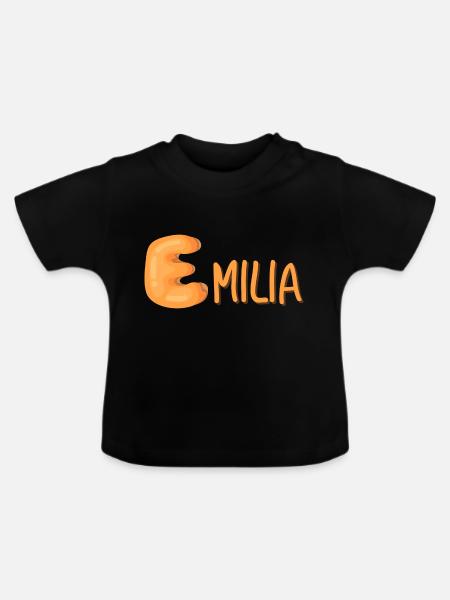 Emilia - Baby Bio-T-Shirt mit Rundhals - Schwarz