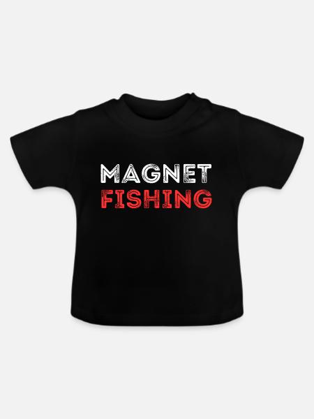 MAGNETFISCHEN METALL WÖRTER - Baby Bio-T-Shirt mit Rundhals - Schwarz