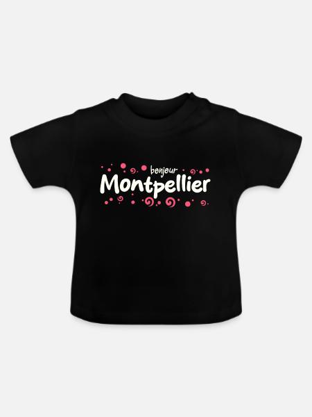 Frankreich Montpellier - Baby Bio-T-Shirt mit Rundhals - Schwarz