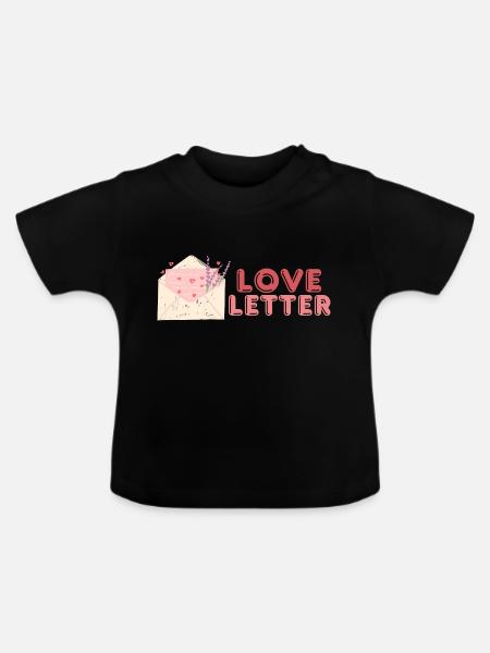 Love letter - Baby Bio-T-Shirt mit Rundhals - Schwarz