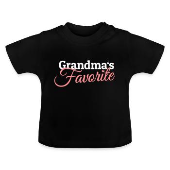Grandmas Favorite - Baby Bio-T-Shirt mit Rundhals - Schwarz - Vorne