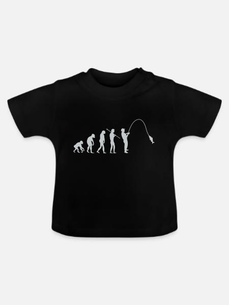 fishing evolution - Baby Bio-T-Shirt mit Rundhals - Schwarz
