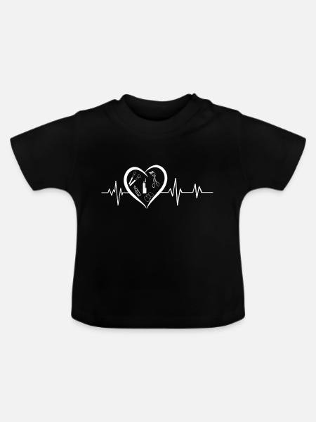 Herzschlag Make-up - Baby Bio-T-Shirt mit Rundhals - Schwarz