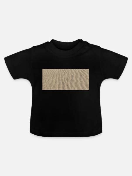 Sand horizontal - Baby Bio-T-Shirt mit Rundhals - Schwarz