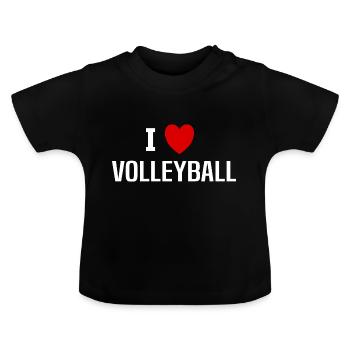 I love voleyball - T-shirt bio col rond Bébé - noir - Devant