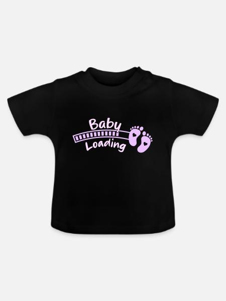 Baby Loading - Baby Bio-T-Shirt mit Rundhals - Schwarz
