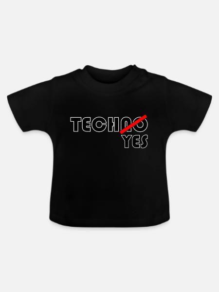 TechNO?YES! - Baby Bio-T-Shirt mit Rundhals - Schwarz