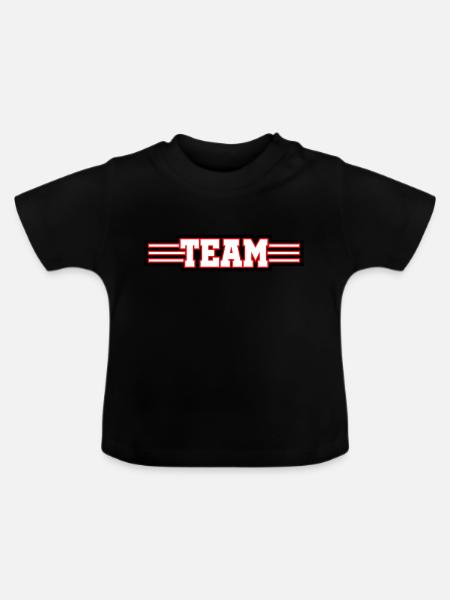 Team Design - Baby Bio-T-Shirt mit Rundhals - Schwarz
