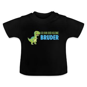 Kleiner Bruder Dino T Rex Geschwister Geschenke - T-shirt bio col rond Bébé - noir - Devant