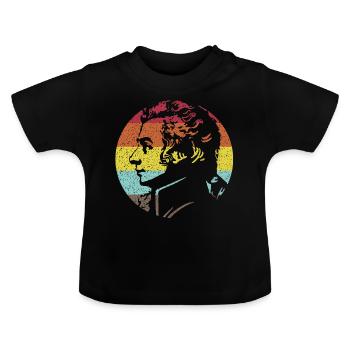 Mozart Vintage - Baby Organic T-Shirt with Round Neck - black - Front