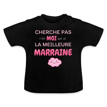 J'ai la meilleure marraine ! - T-shirt bio col rond Bébé - noir - Devant