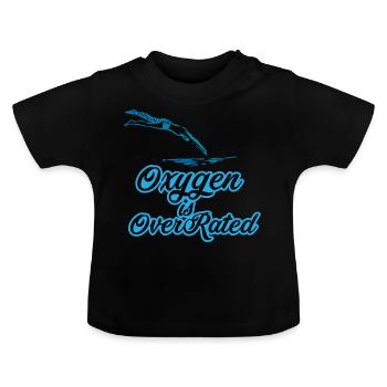 El oxígeno está sobrevalorado - Nadar - Camiseta orgánica para bebé con cuello redondo - negro - delante
