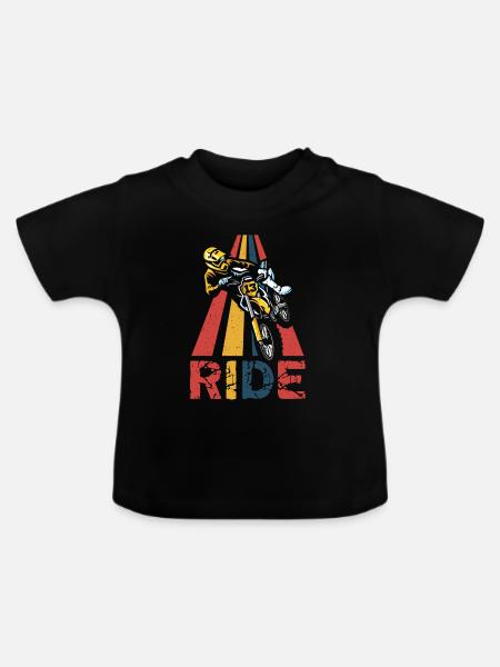 Ride Motorcross - Baby Bio-T-Shirt mit Rundhals - Schwarz