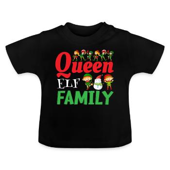 Elfes de la famille des elfes de Noël - T-shirt bio col rond Bébé - noir - Devant