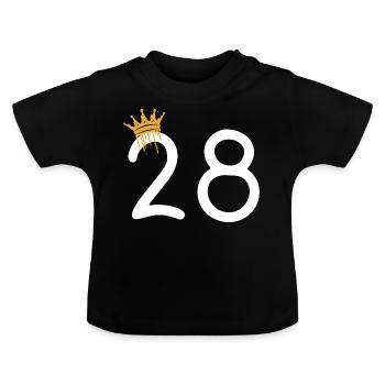 28 - Baby Organic T-Shirt with Round Neck - black - Front