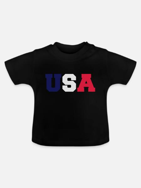 USA - Baby Bio-T-Shirt mit Rundhals - Schwarz