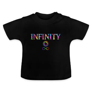 Infinity Swirl Rainbow Infinity Stones - Baby Organic T-Shirt with Round Neck - black - Front
