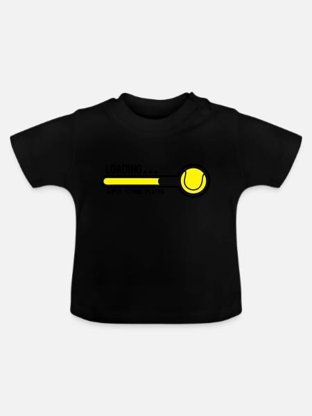 Tennis-Superlade Spieler1 - Baby Bio-T-Shirt mit Rundhals - Schwarz