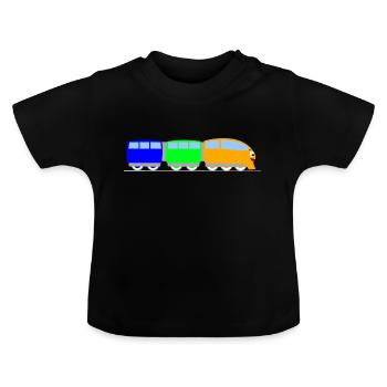 Train pour enfants - train - train - T-shirt bio col rond Bébé - noir - Devant