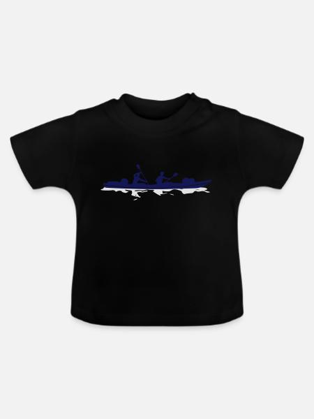 Kanu Spiegelung - Baby Bio-T-Shirt mit Rundhals - Schwarz
