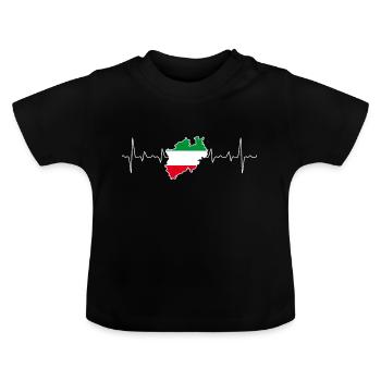 NRW Nordrhein-Westfalen Liebe Heimat - Baby Bio-T-Shirt mit Rundhals - Schwarz - Vorne