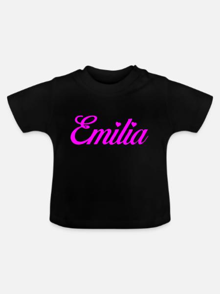 Emilia - Baby Bio-T-Shirt mit Rundhals - Schwarz