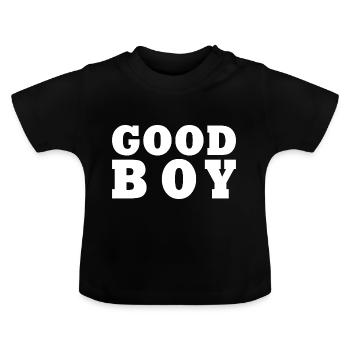 Good boy - Baby Organic T-Shirt with Round Neck - black - Front