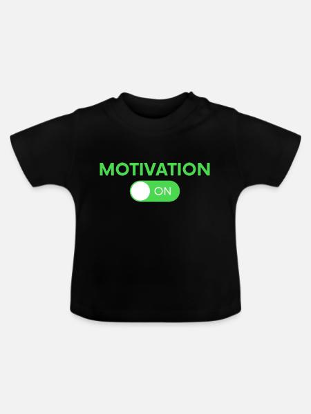 Motivation ON - Baby Bio-T-Shirt mit Rundhals - Schwarz