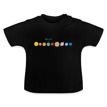 WLAN im All - Baby Bio-T-Shirt mit Rundhals - Schwarz - Vorne